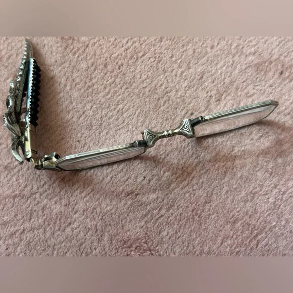 Unique Antique Silver Art Deco Lorgnette - Picture 4 of 10
